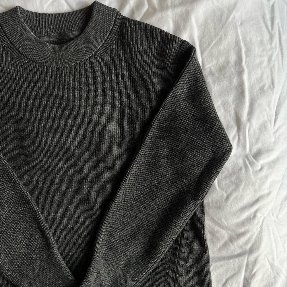 lululemon athletica Dark Gray Crew Neck Sweater